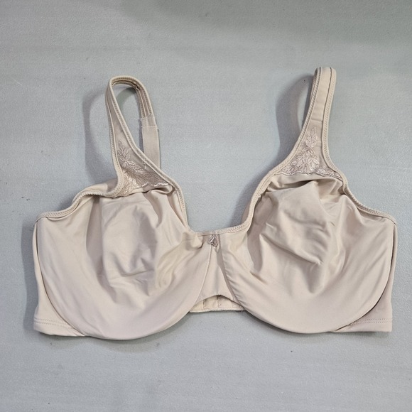 Bali Women Bra 38DD Beige Minimizer Underwired Embroidered Strap Unlined - Picture 1 of 11